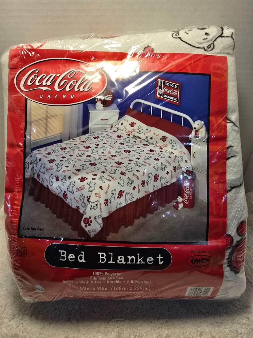 Time-Honored Collectible 1999era Coca~Cola® Series Twin/Full Polar Bear Blanket
